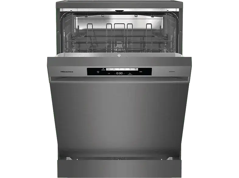 Hisense HS642D90B Geschirrspüler (freistehend, Besteckkorb, 599 mm breit, 46 dB(A), D)