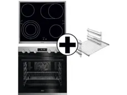 AEG EPB43509BM & HE 604070 XB, Herdset inkl. Kochfeld FlexiRunners Backauszug (Strahlungsheizungskochfeld, A+, 71 l); Herdset inkl. Kochfeld & FlexiRunners Backauszug