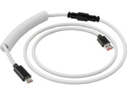 ISY IGA-1000-WT USB-C Spiralkabel mit Aviator-Anschluss Weiß; Aviator Kabel