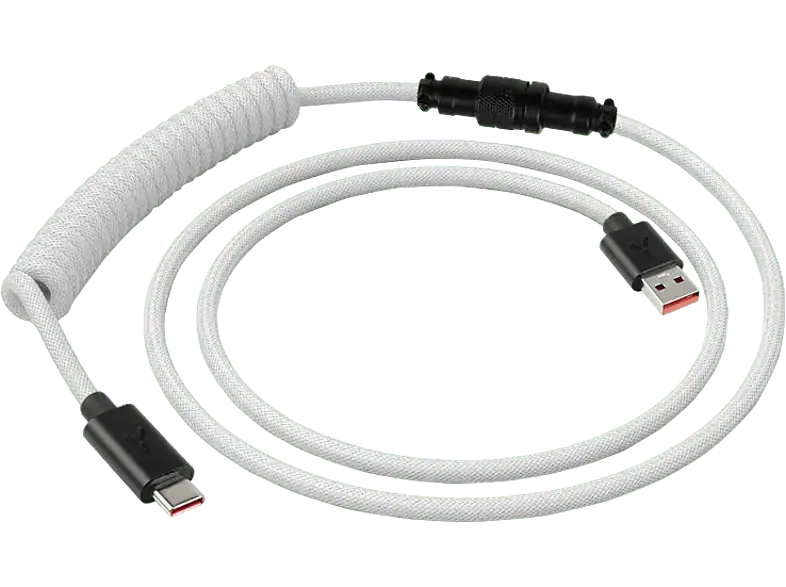 ISY IGA-1000-WT USB-C Spiralkabel mit Aviator-Anschluss Weiß; Aviator Kabel