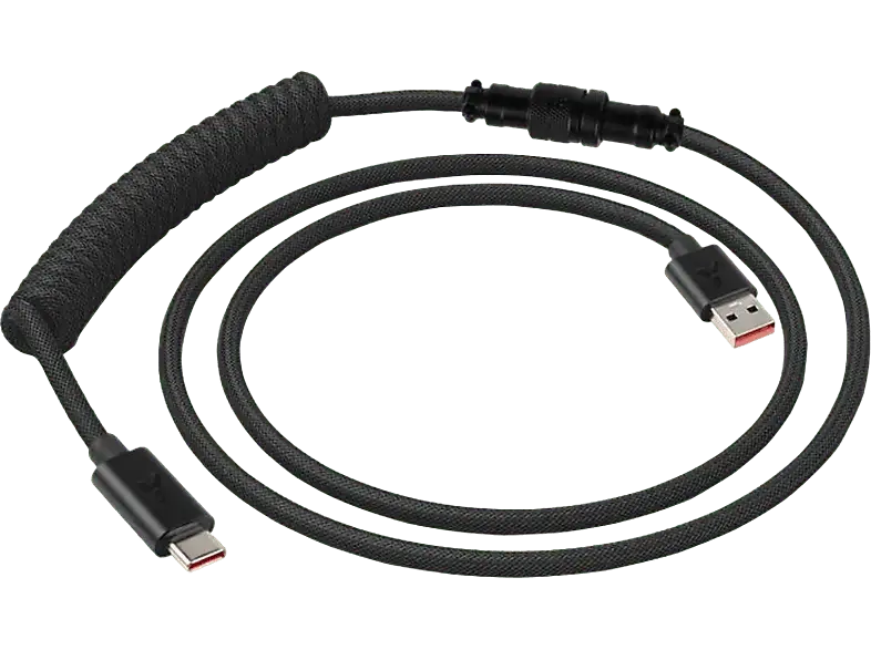 ISY IGA-1000-WT USB-C Spiralkabel mit Aviator-Anschluss Schwarz; Aviator Kabel