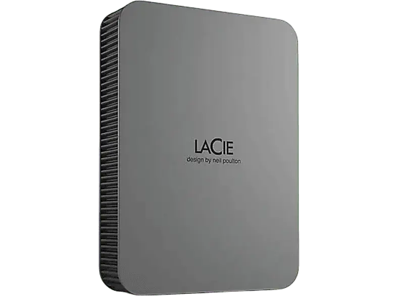 LACIE 4TB Mobile Drive Secure für Mac Festplatte, Extern, 2.5 Zoll, HDD, USB-C 3.2 Gen 1, Bis 130 MB/s, Space Grau