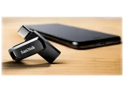 SandISK 512 GB Ultra Dual Drive Go USB-Stick, USB-C/A 3.2 Gen1, R400 M/s, Schwarz