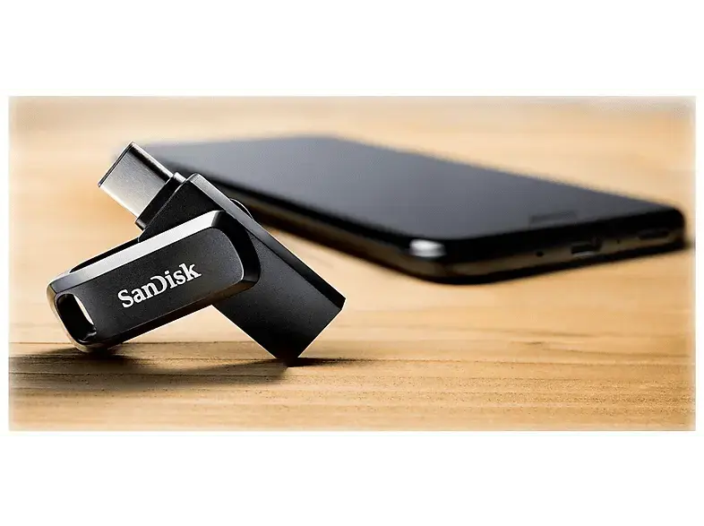 SandISK 512 GB Ultra Dual Drive Go USB-Stick, USB-C/A 3.2 Gen1, R400 M/s, Schwarz