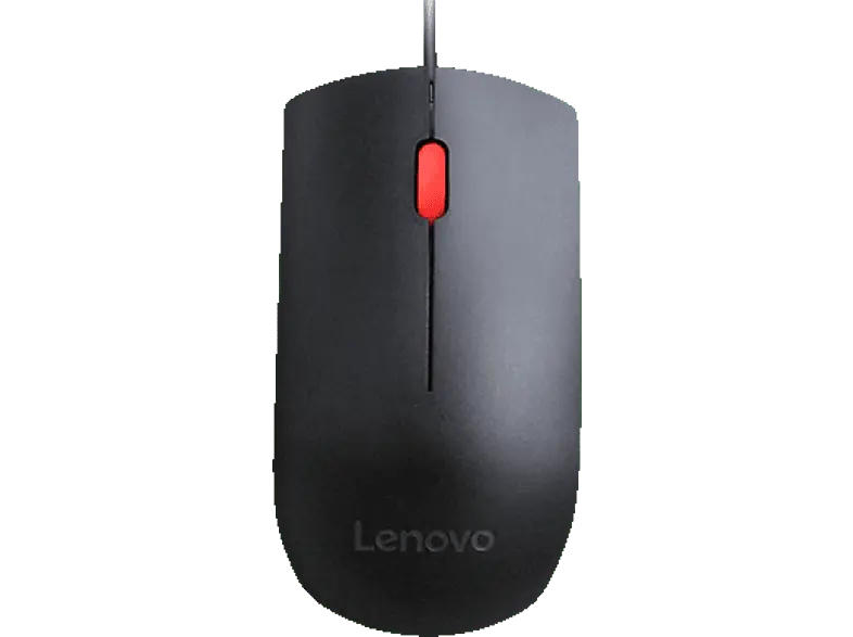 LENOVO Essential Maus For Busines, USB, 1600dpi, Rechts- und Linkshänder geeignet, Schwarz