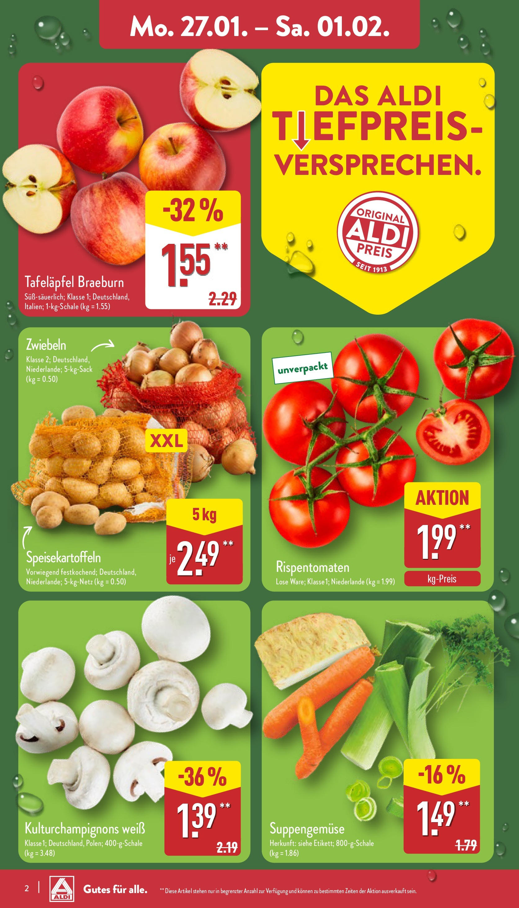 Aldi - ALDI Nord: Wochenangebote (ab 26.01.2025) » Angebote Online | Seite: 2 | Produkte: Zwiebeln