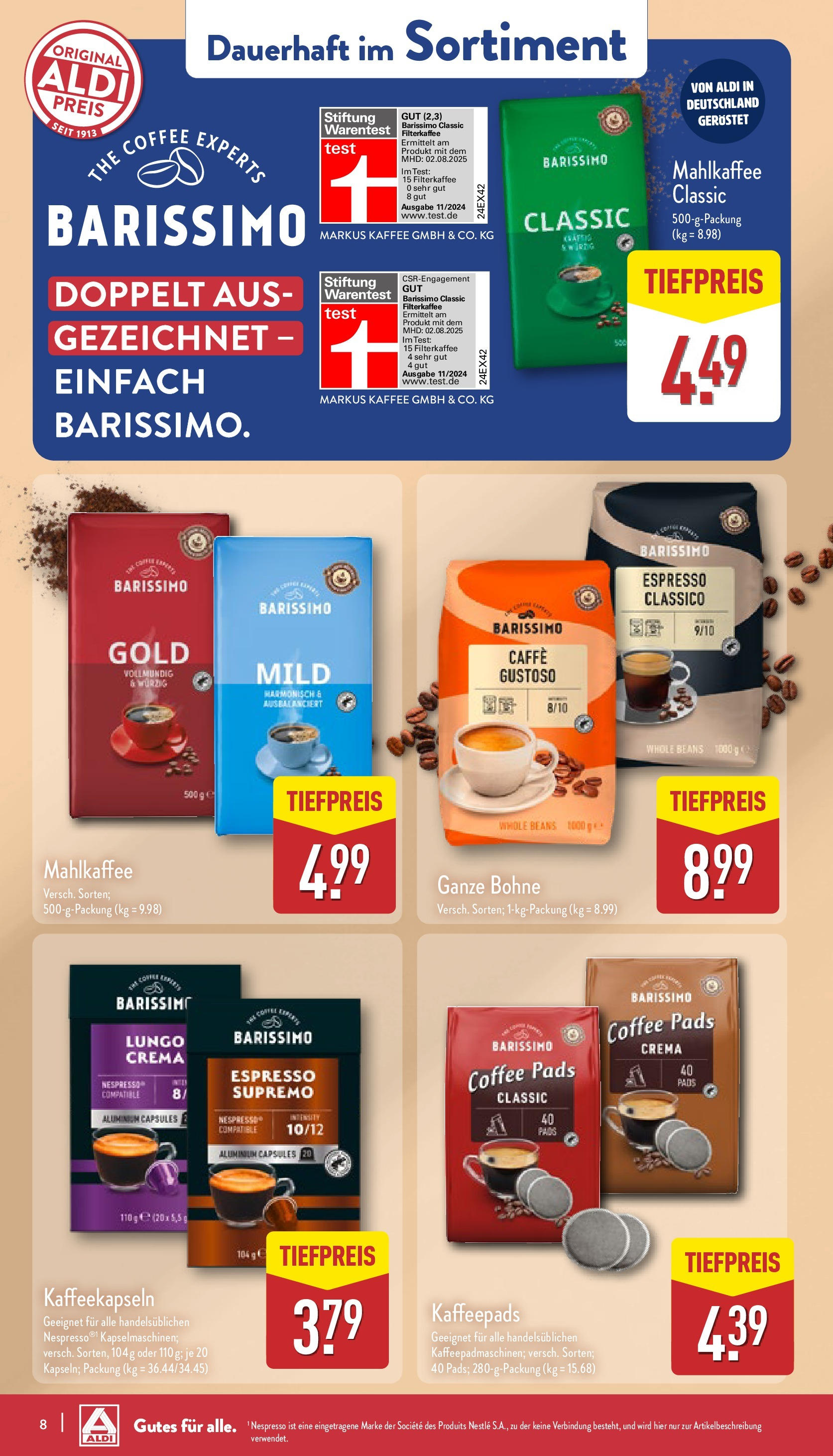 Aldi - ALDI Nord: Wochenangebote (ab 26.01.2025) » Angebote Online | Seite: 8 | Produkte: Kaffeepads, Kaffee