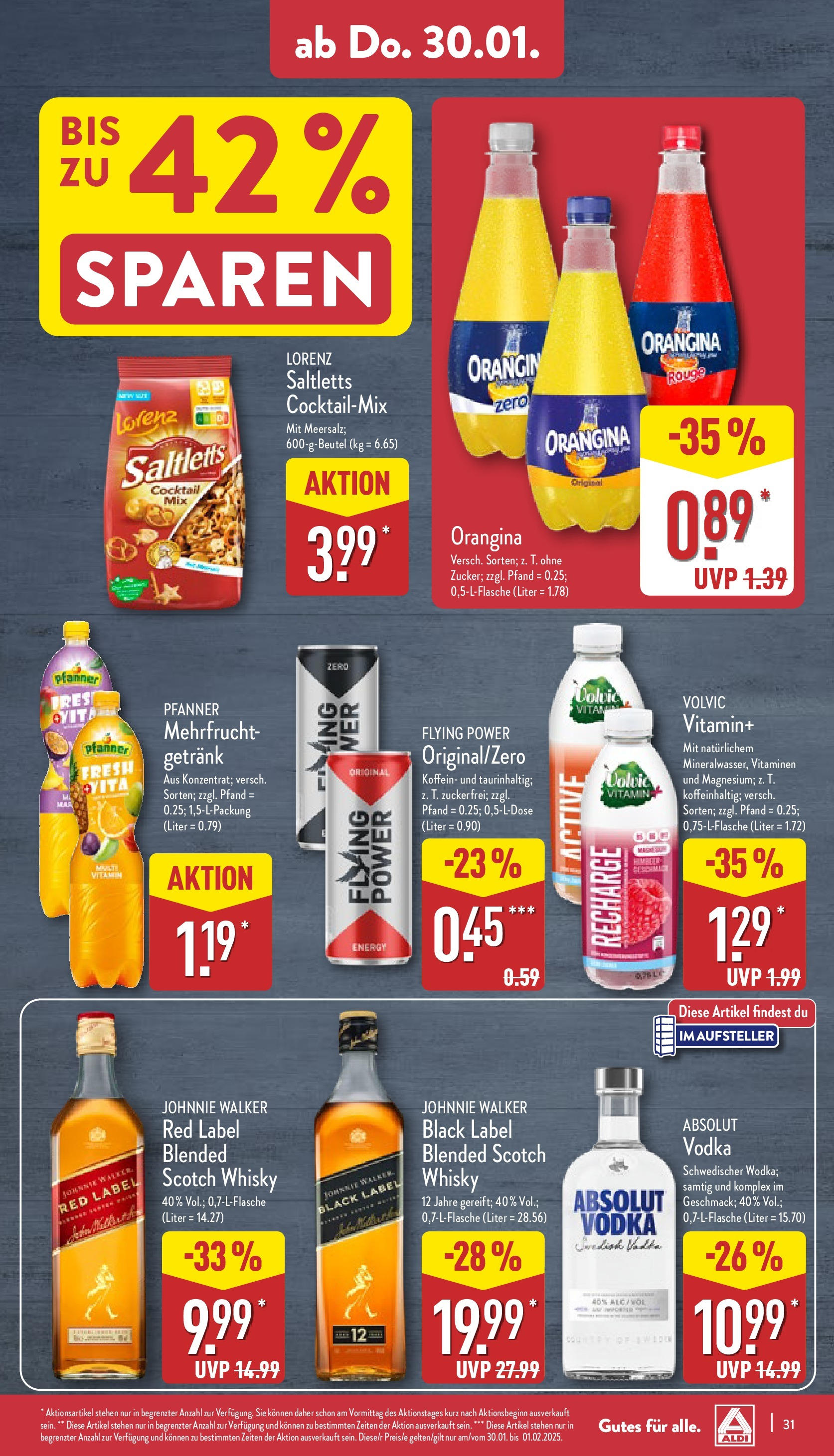 Aldi - ALDI Nord: Wochenangebote (ab 26.01.2025) » Angebote Online | Seite: 31 | Produkte: Whisky, Energy, Rouge, Volvic