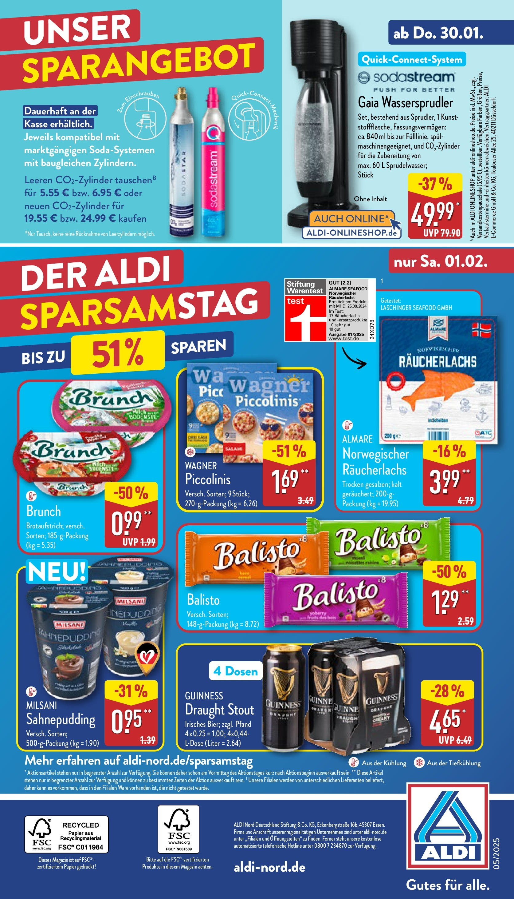 Aldi - ALDI Nord: Wochenangebote (ab 26.01.2025) » Angebote Online | Seite: 32 | Produkte: Räucherlachs, Piccolinis, Sodastream