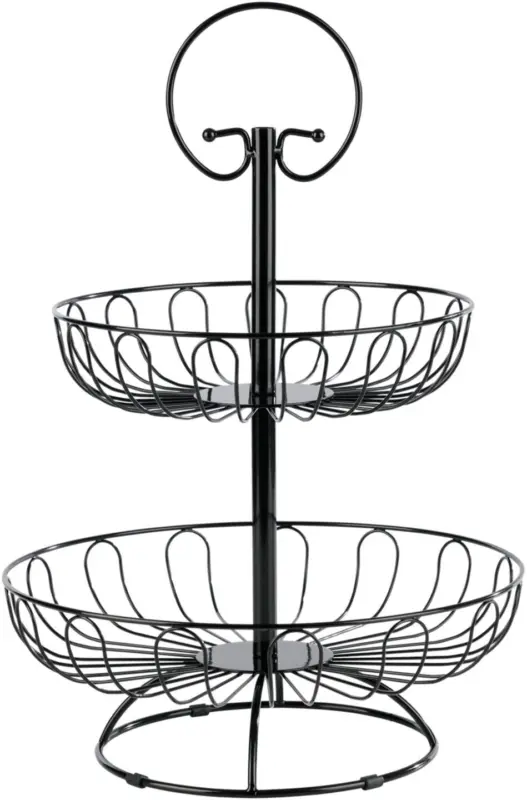 Етажерка Spice&Soul прахово-боядисан метал, височина: 43 см, горна кошница: 24 x 5,5 см, долна кошница: 30 x 5,5 см