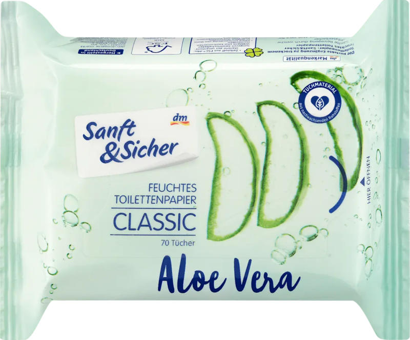 Hârtie igienică umedă clasică Aloe Vera