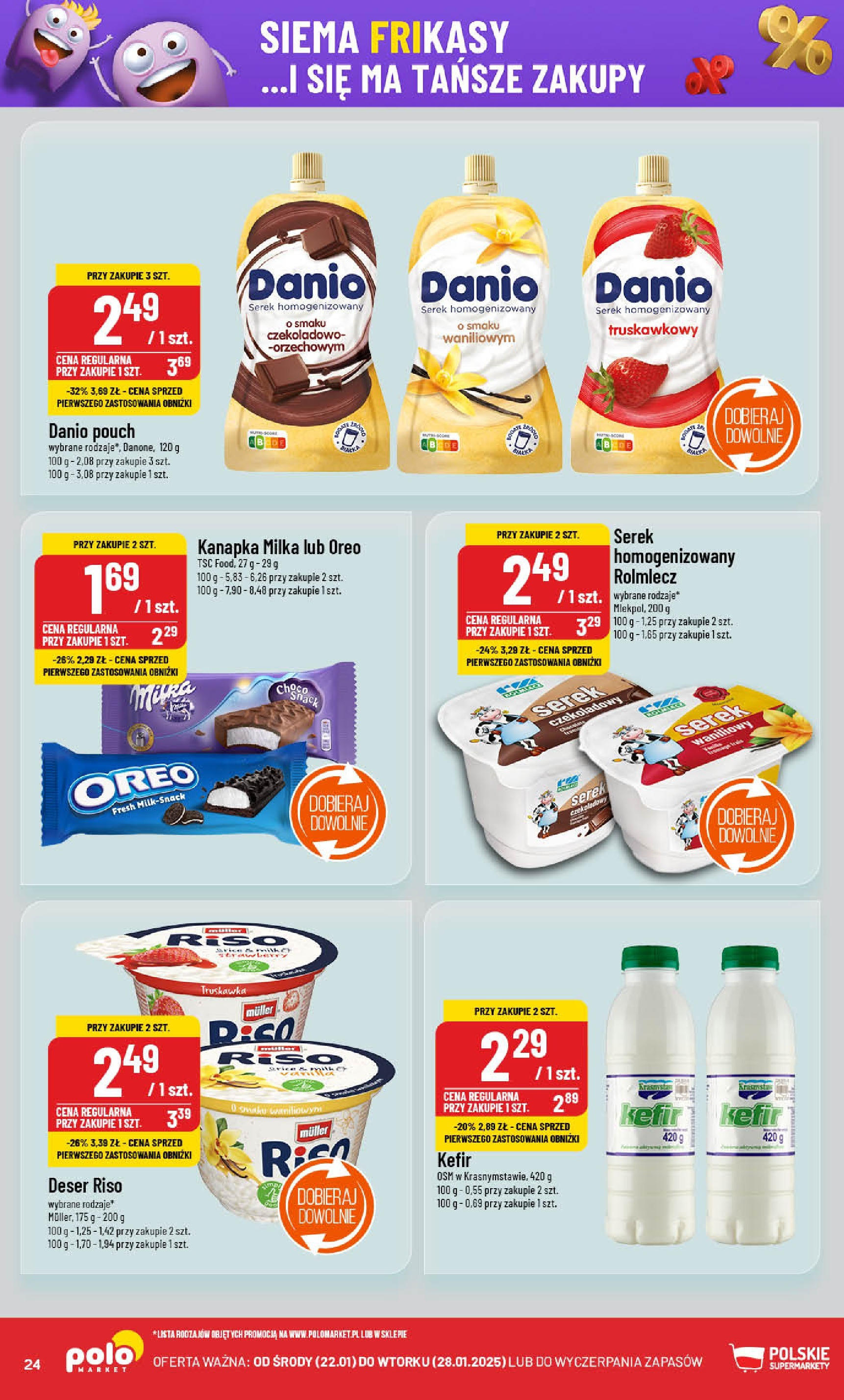 POLOmarket gazetka od jutra (22.01.2025) - Nowa PDF | Strona: 24 | Produkty: Kefir, Serek homogenizowany, Serek, Milka