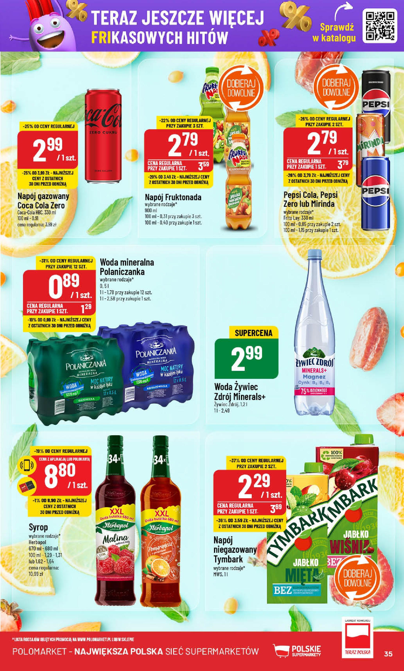 POLOmarket gazetka od jutra (22.01.2025) - Nowa PDF | Strona: 35 | Produkty: Woda żywiec, Malina, Coca Cola zero, Pepsi