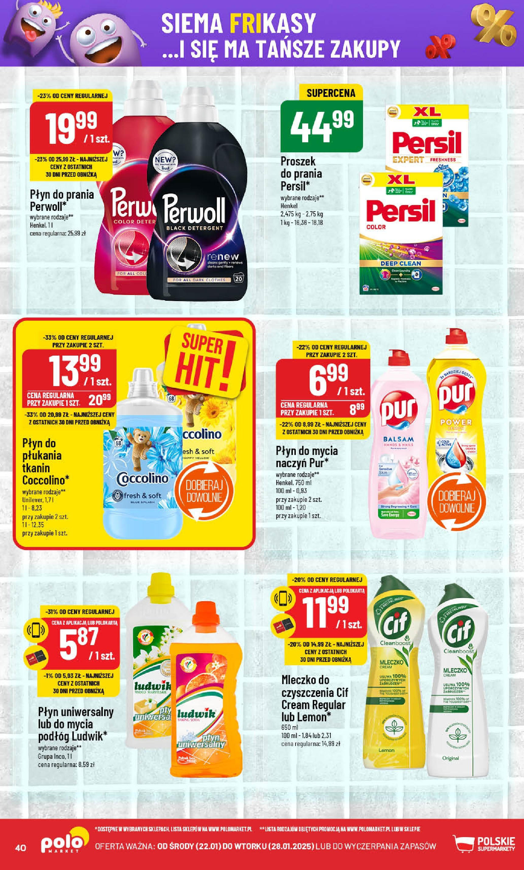 POLOmarket gazetka od jutra (22.01.2025) - Nowa PDF | Strona: 40 | Produkty: Persil, Coccolino, Detergent