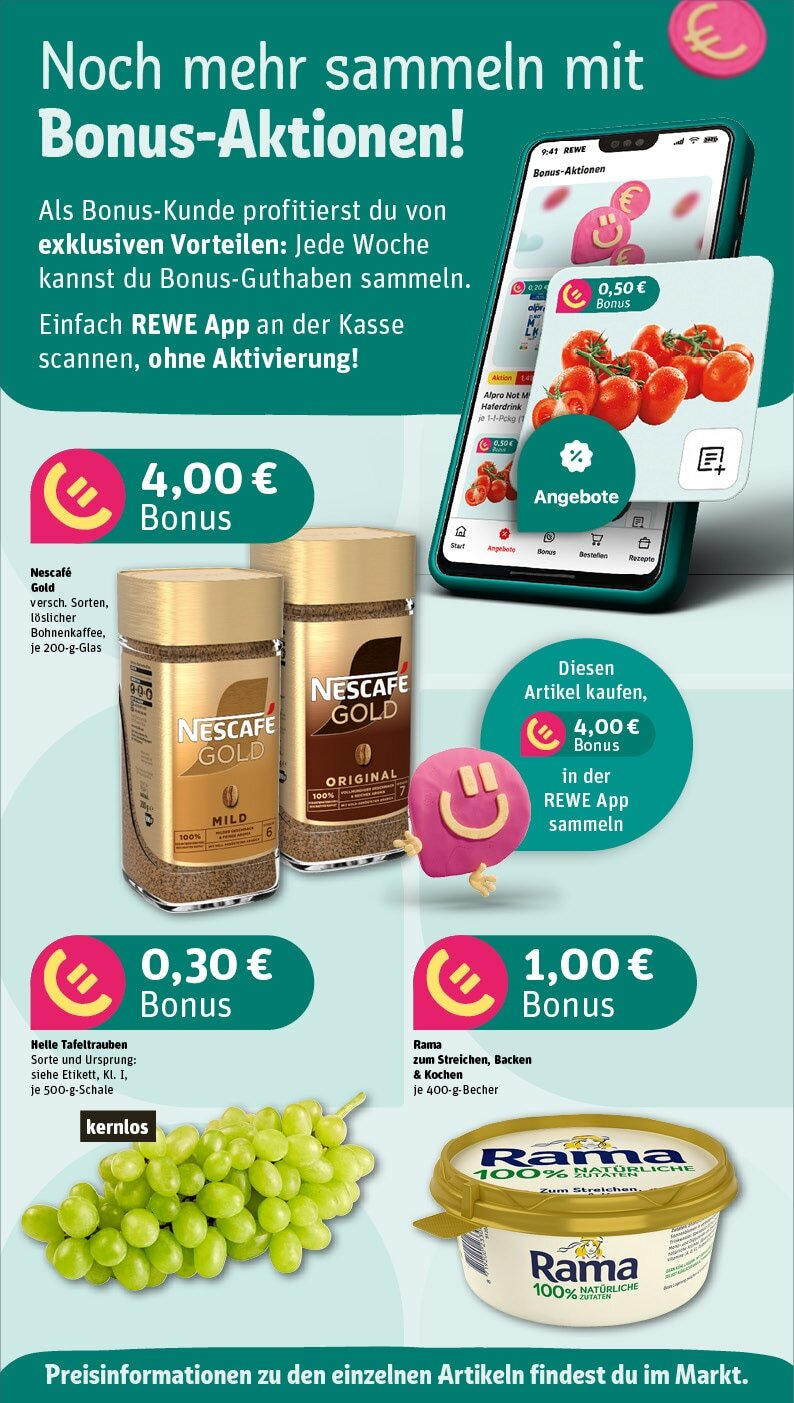 Rewe - Aidlingen, Forchenweg 6 (ab 27.01.2025) zum Blättern » Angebote | Seite: 4 | Produkte: Nescafe, Rama, Alpro, Nescafe gold