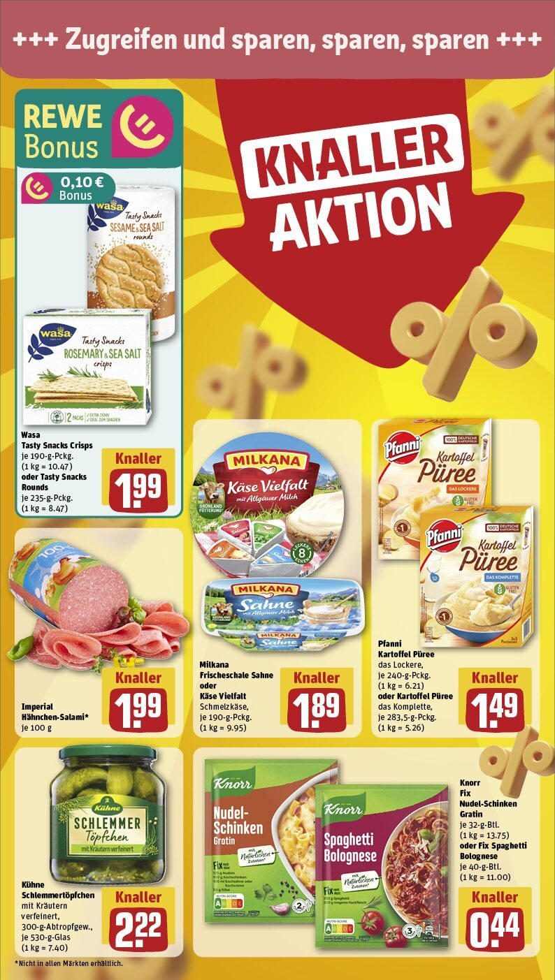 Rewe - Aidlingen, Forchenweg 6 (ab 27.01.2025) zum Blättern » Angebote | Seite: 6 | Produkte: Milch, Käse, Knorr, Sahne