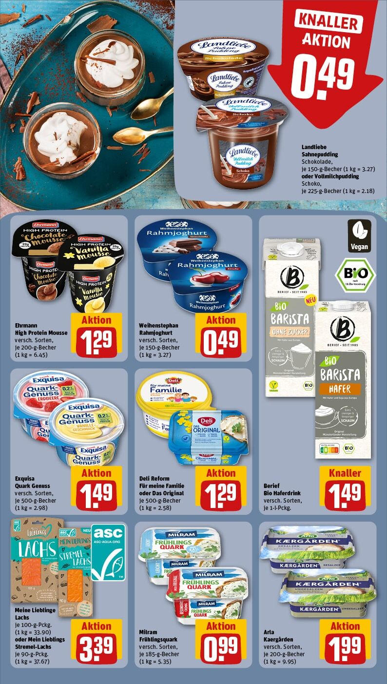 Rewe - Aidlingen, Forchenweg 6 (ab 27.01.2025) zum Blättern » Angebote | Seite: 15 | Produkte: Haferdrink, Exquisa, Milram, Deli reform