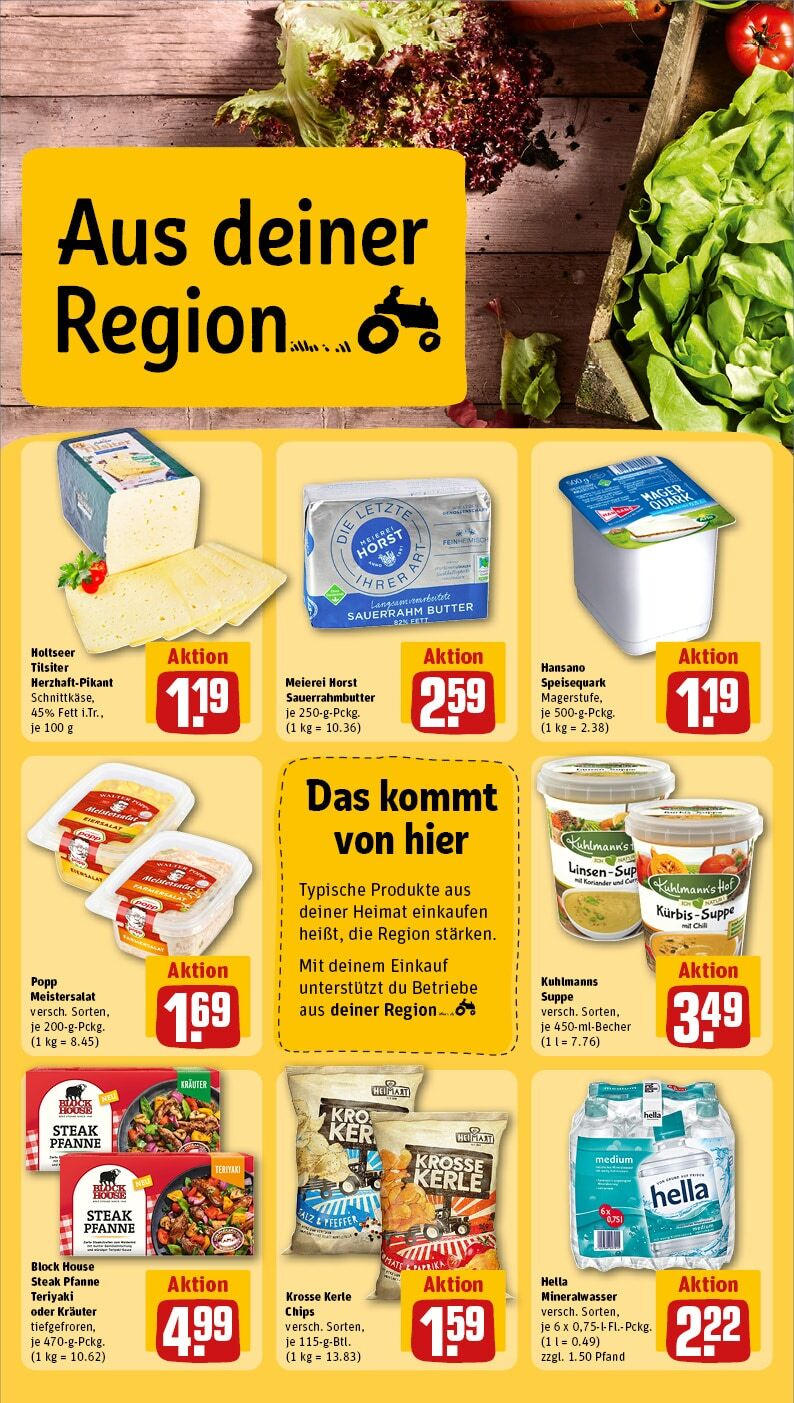 Rewe - Bad Segeberg, Am Landratspark 3 (ab 27.01.2025) zum Blättern » Angebote | Seite: 24 | Produkte: Butter, SUP, Hella, Steak