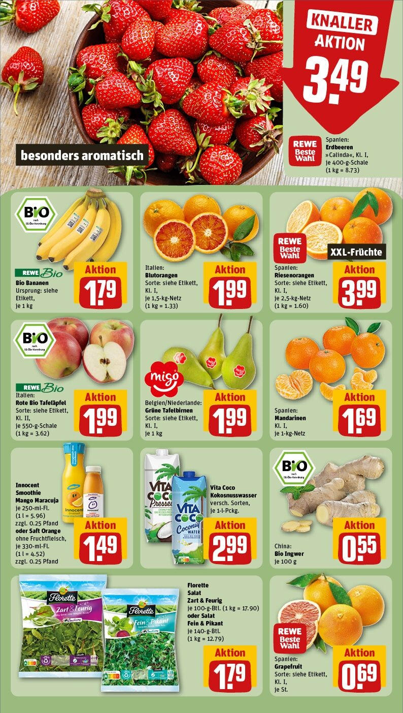 Rewe - Lindlar / Frielingsdorf, Corneliusstr. 3-5 (ab 27.01.2025) zum Blättern » Angebote | Seite: 8 | Produkte: Mandarinen, Grapefruit, Mango, Salat