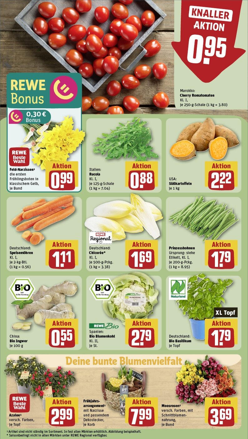 Rewe - Aidlingen, Forchenweg 6 (ab 27.01.2025) zum Blättern » Angebote | Seite: 9 | Produkte: Rucola, Korb, Blumenkohl