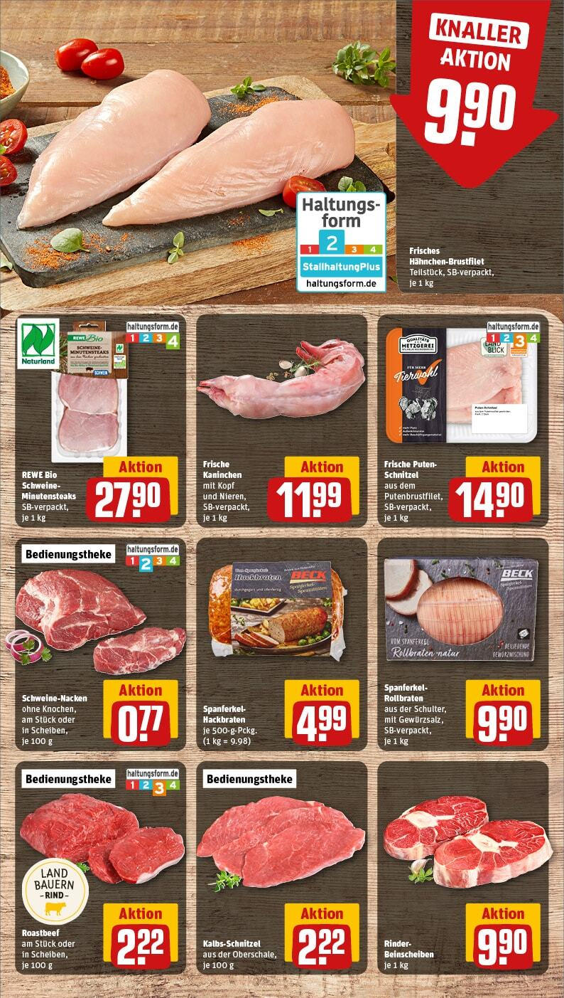 Rewe - Aidlingen, Forchenweg 6 (ab 27.01.2025) zum Blättern » Angebote | Seite: 12 | Produkte: Kaninchen, Schweinenacken, Schnitzel, Roastbeef