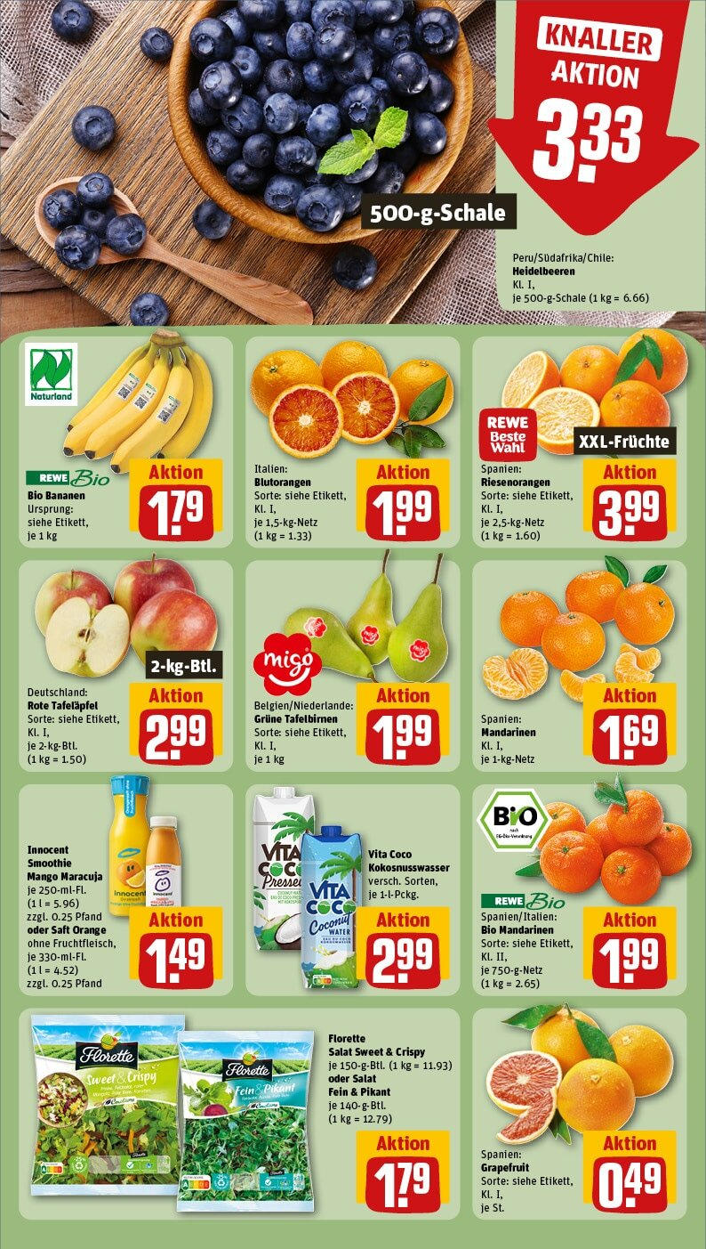 Rewe - Ober-Mörlen, Hasselhecker Straße 2 (ab 27.01.2025) zum Blättern » Angebote | Seite: 8 | Produkte: Presse, Bananen, Mango, Salat