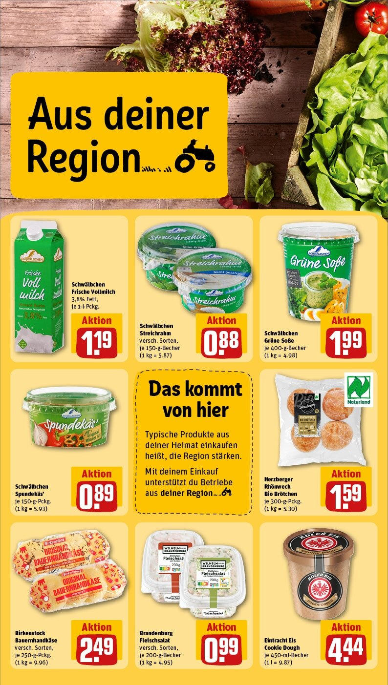 Rewe - Ober-Mörlen, Hasselhecker Straße 2 (ab 27.01.2025) zum Blättern » Angebote | Seite: 20 | Produkte: Milch, Soße, Eis