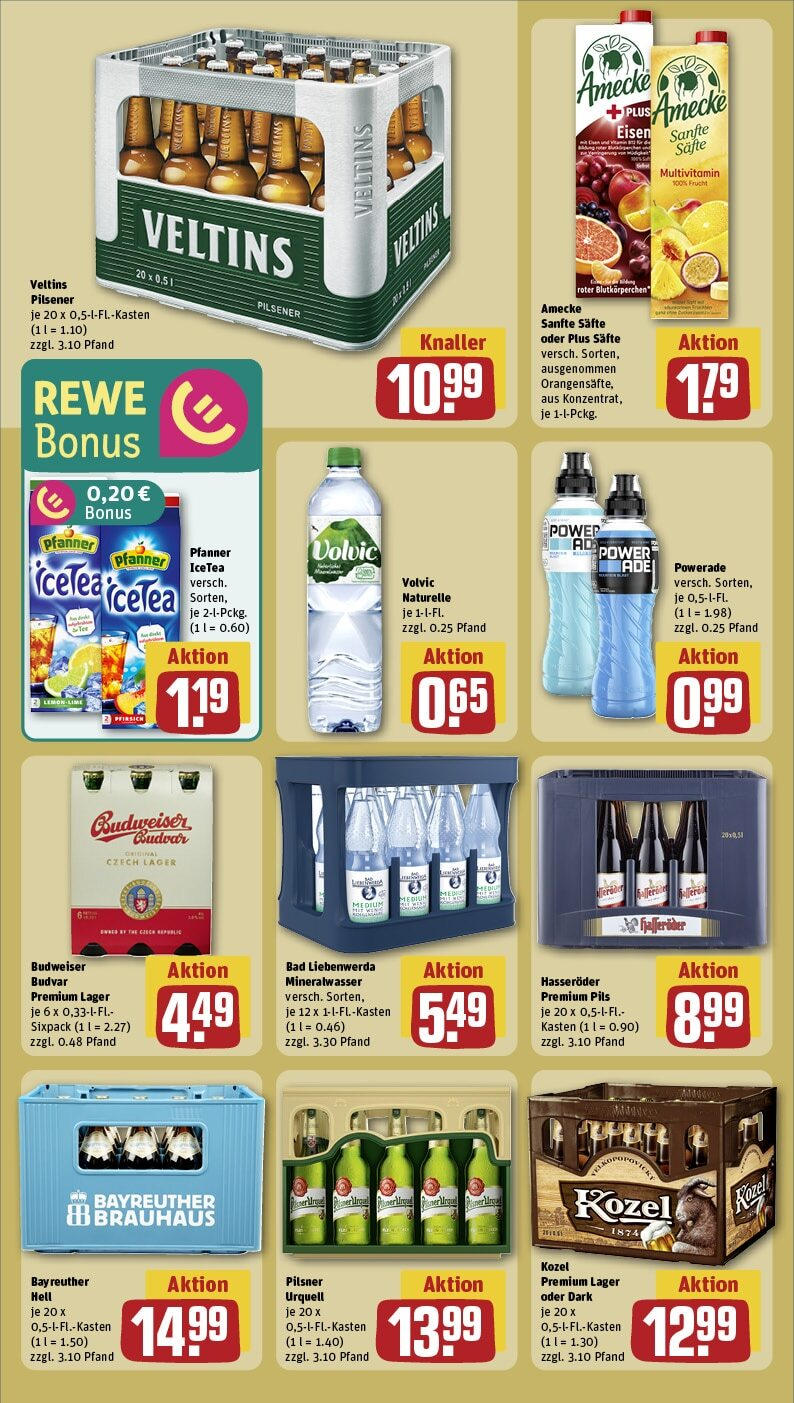 Rewe - Eilenburg, Grenzstr. 34-39 (ab 27.01.2025) zum Blättern » Angebote | Seite: 16 | Produkte: Bad, Mineralwasser, Pfirsich, Volvic