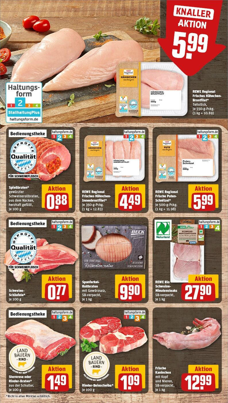 Rewe - Georgensgmünd, Pleinfelder Str. 68B (ab 27.01.2025) zum Blättern » Angebote | Seite: 12 | Produkte: Pute, Hahnchen, Schnitzel, Schweinefleisch