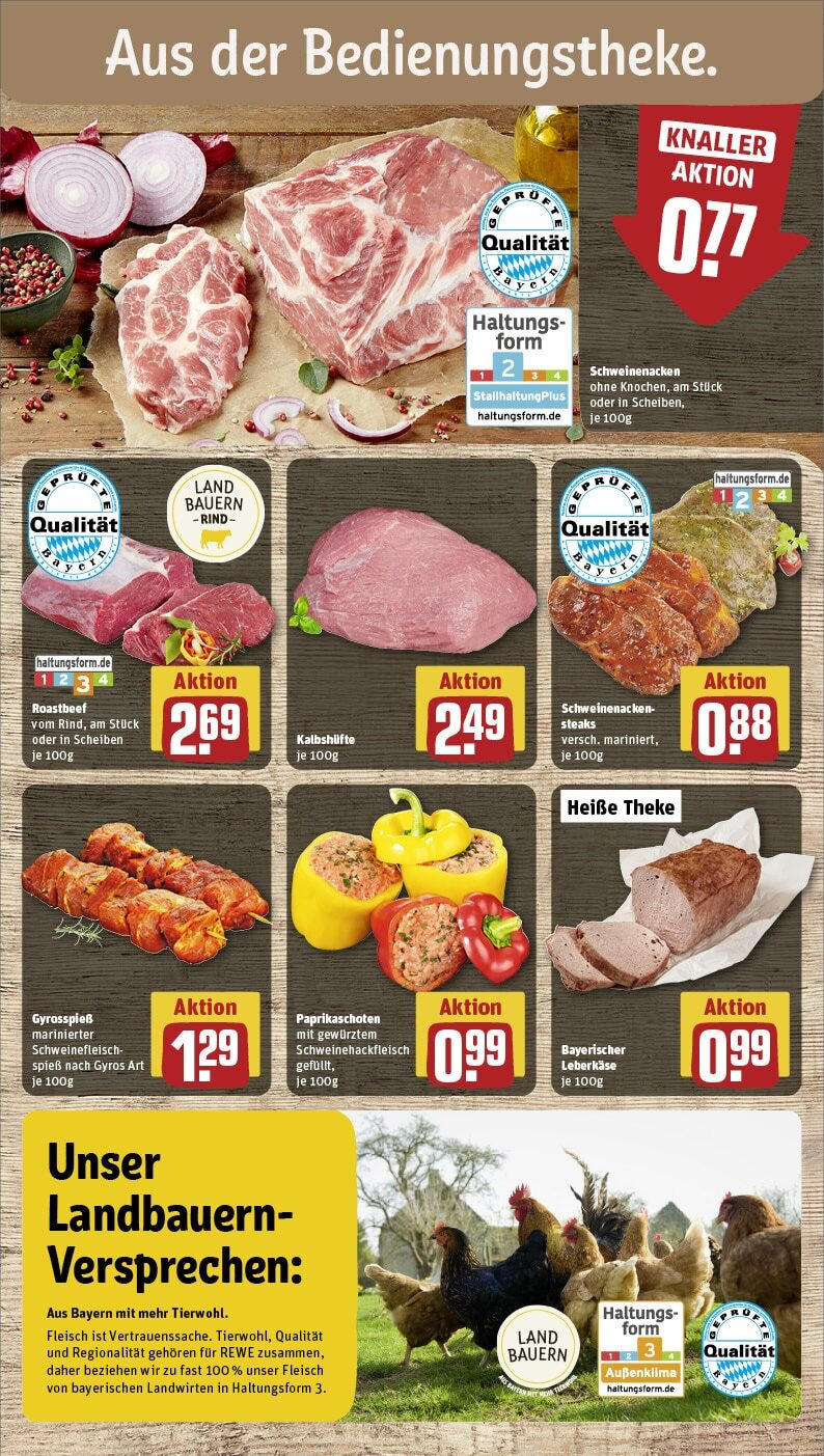 Rewe - Pommelsbrunn/Hohenstadt, Happurger Str. 14 (ab 27.01.2025) zum Blättern » Angebote | Seite: 14 | Produkte: Theke, Schweinenacken, Roastbeef, Schweinefleisch