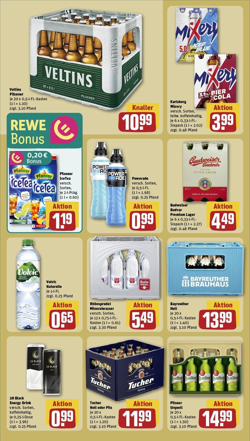 Rewe - Georgensgmünd, Pleinfelder Str. 68B (ab 27.01.2025) zum Blättern » Angebote | Seite: 18 | Produkte: Mixer, Bier, Mixery, Rhonsprudel