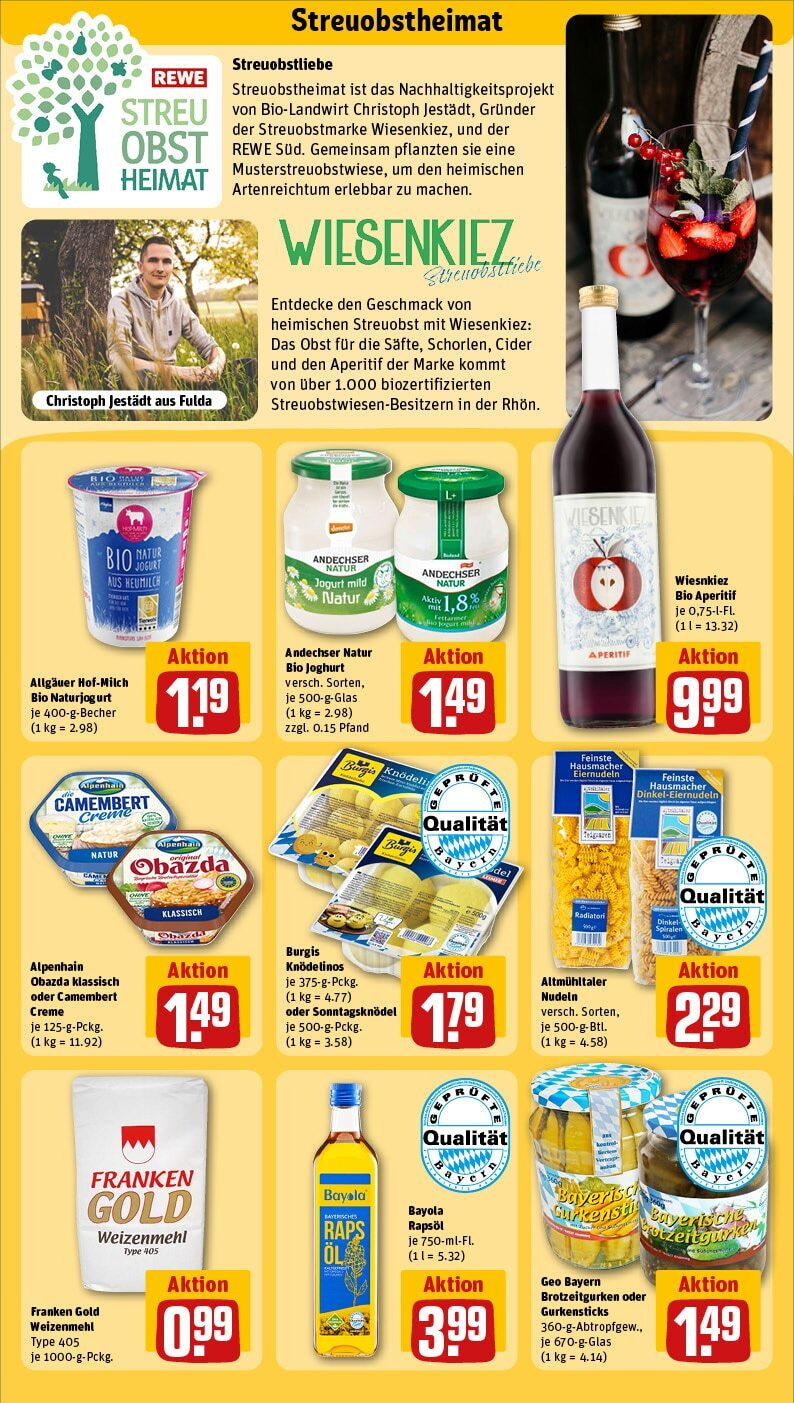 Rewe - Georgensgmünd, Pleinfelder Str. 68B (ab 27.01.2025) zum Blättern » Angebote | Seite: 23 | Produkte: Rapsöl, Weizenmehl, Obst, Nudeln