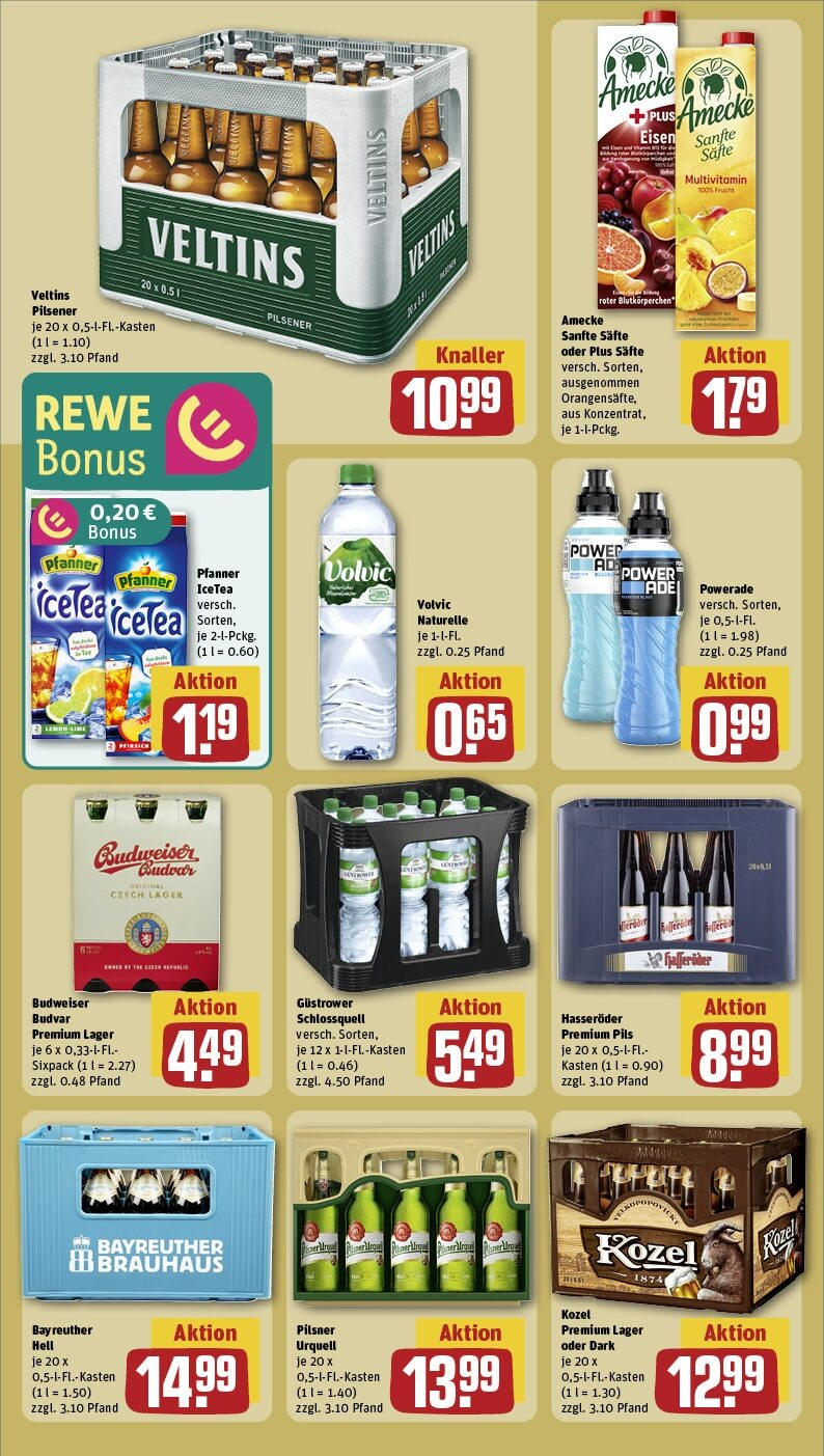 Rewe - Parchim, Putlitzer Str. 39c-e (ab 27.01.2025) zum Blättern » Angebote | Seite: 18 | Produkte: Pils, Powerade, Pfirsich, Volvic