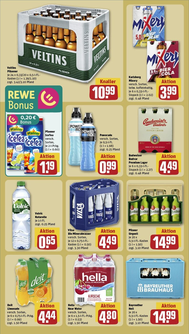 Rewe - Bremen, Kulenkampffallee 1 (ab 27.01.2025) zum Blättern » Angebote | Seite: 18 | Produkte: Mixer, Mineralwasser, Pfirsich, Mixery