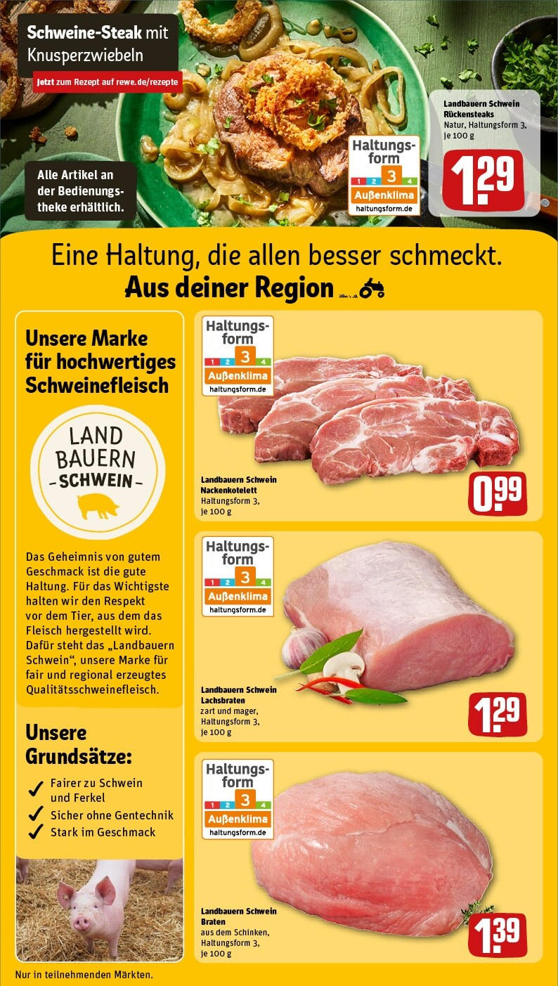 Rewe - Pforzheim/Brötzingen, Büchenbronner Str. 70 (ab 27.01.2025) zum Blättern » Angebote | Seite: 16 | Produkte: Theke, Schweinefleisch, Fleisch