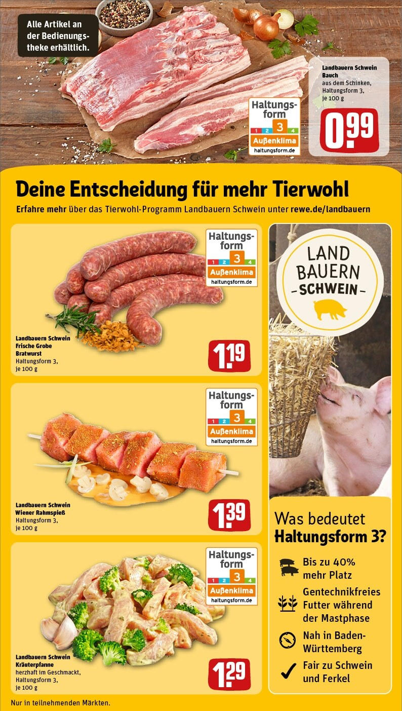 Rewe - Pforzheim/Brötzingen, Büchenbronner Str. 70 (ab 27.01.2025) zum Blättern » Angebote | Seite: 17 | Produkte: Theke, Bratwurst