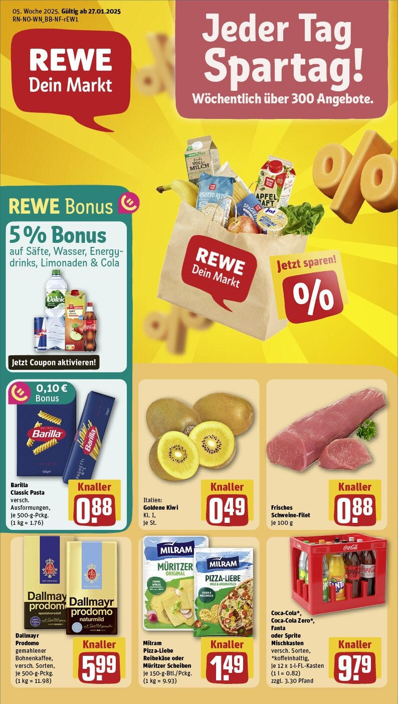 Rewe - Bremen, Kulenkampffallee 1 (ab 27.01.2025) zum Blättern » Angebote | Seite: 1 | Produkte: Cola, Energy, Käse, Reis