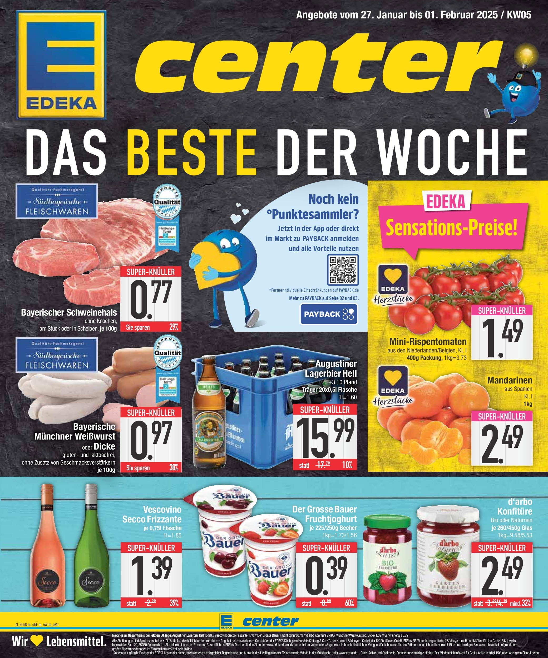 Edeka - Weißenburg, Schwärzgasse 5 (ab 27.01.2025) » Angebote Online | Seite: 1 | Produkte: Mandarinen, Weißwurst, Fruchtjoghurt, Erdbeeren