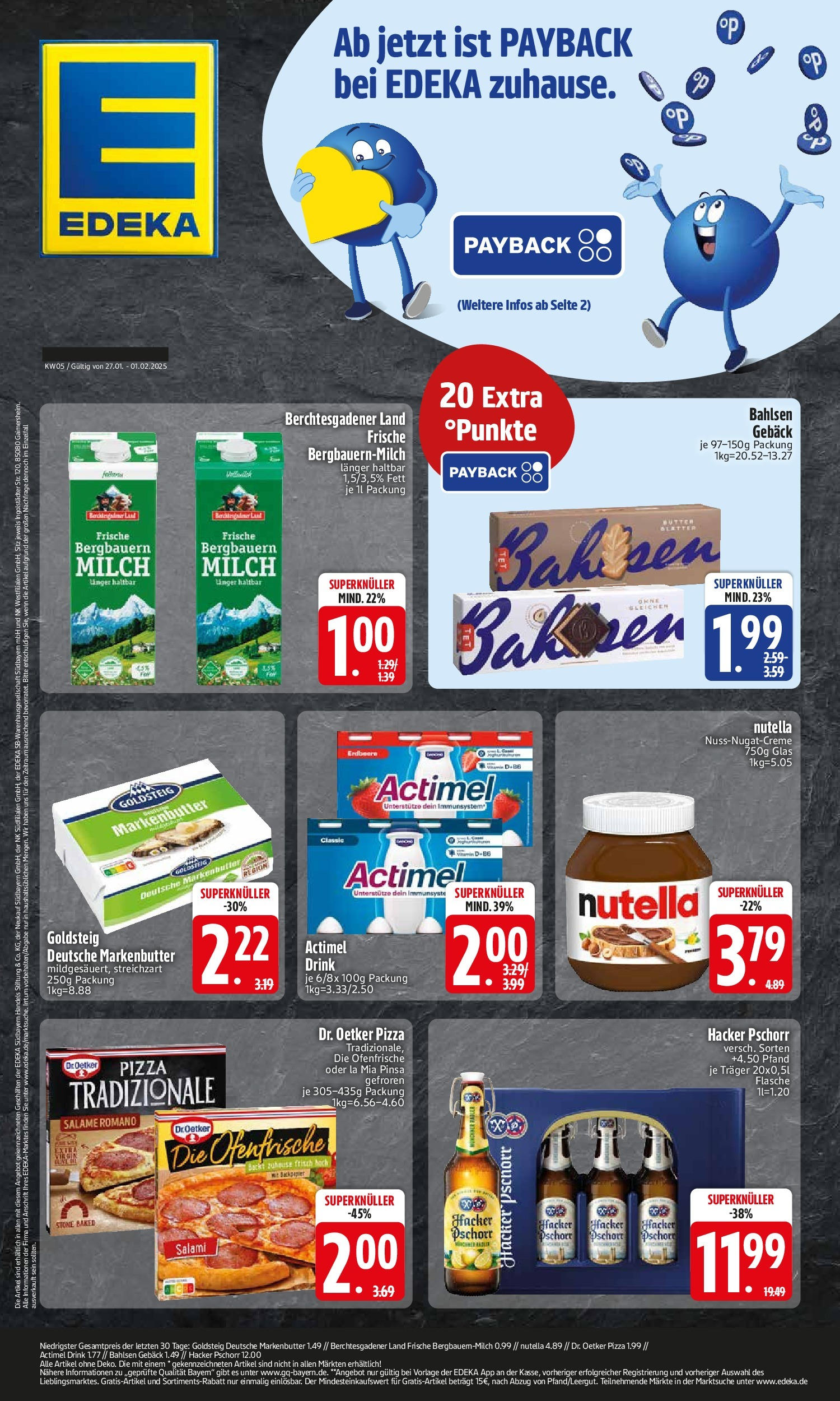 Edeka - Trostberg, Herzog-Otto-Straße 1 (ab 27.01.2025) » Angebote Online | Seite: 1 | Produkte: Milch, Ofenfrische, Nutella, Pizza