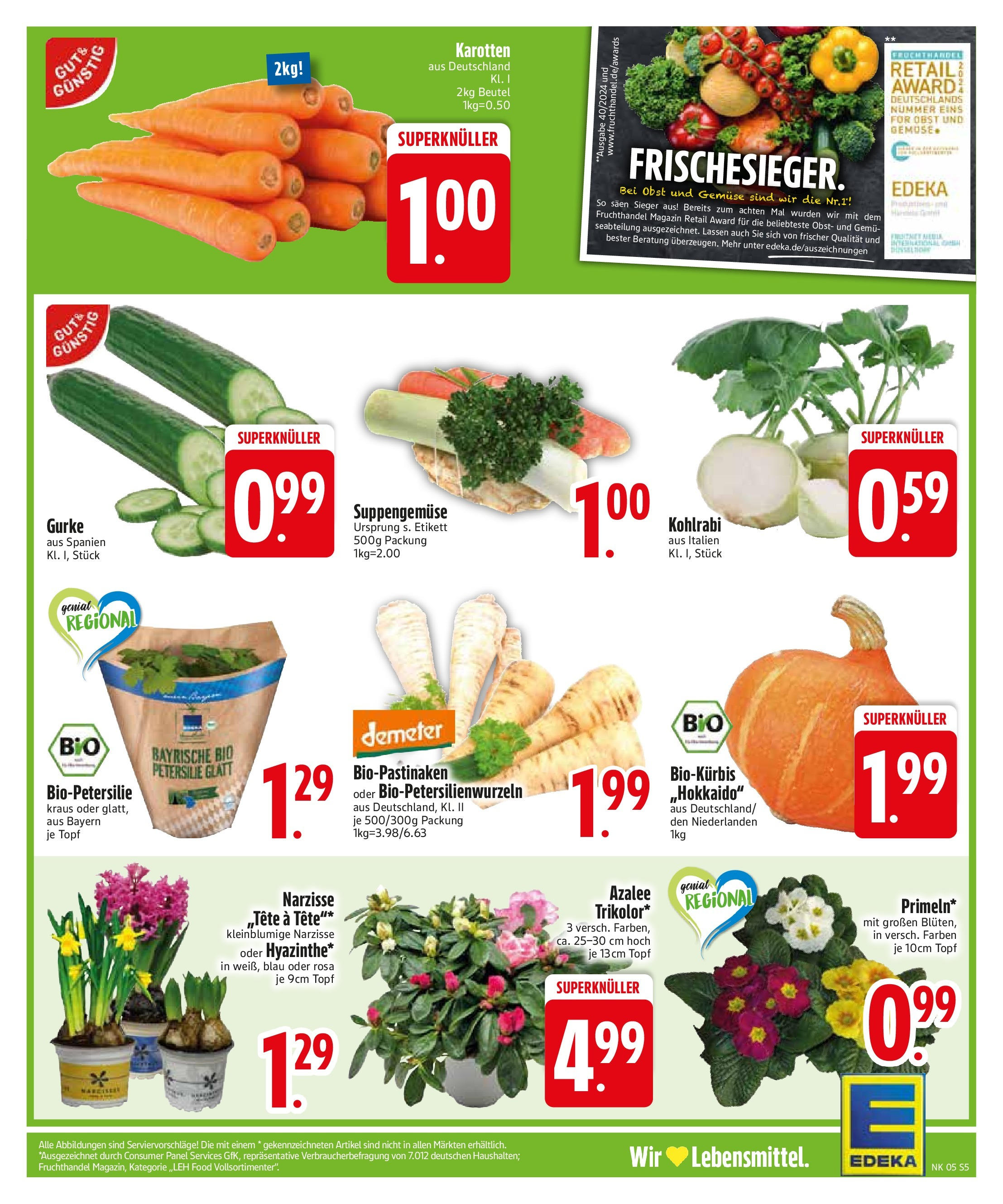 Edeka - Trostberg, Herzog-Otto-Straße 1 (ab 27.01.2025) » Angebote Online | Seite: 7 | Produkte: Kohlrabi, Gemüse, Obst, Petersilie