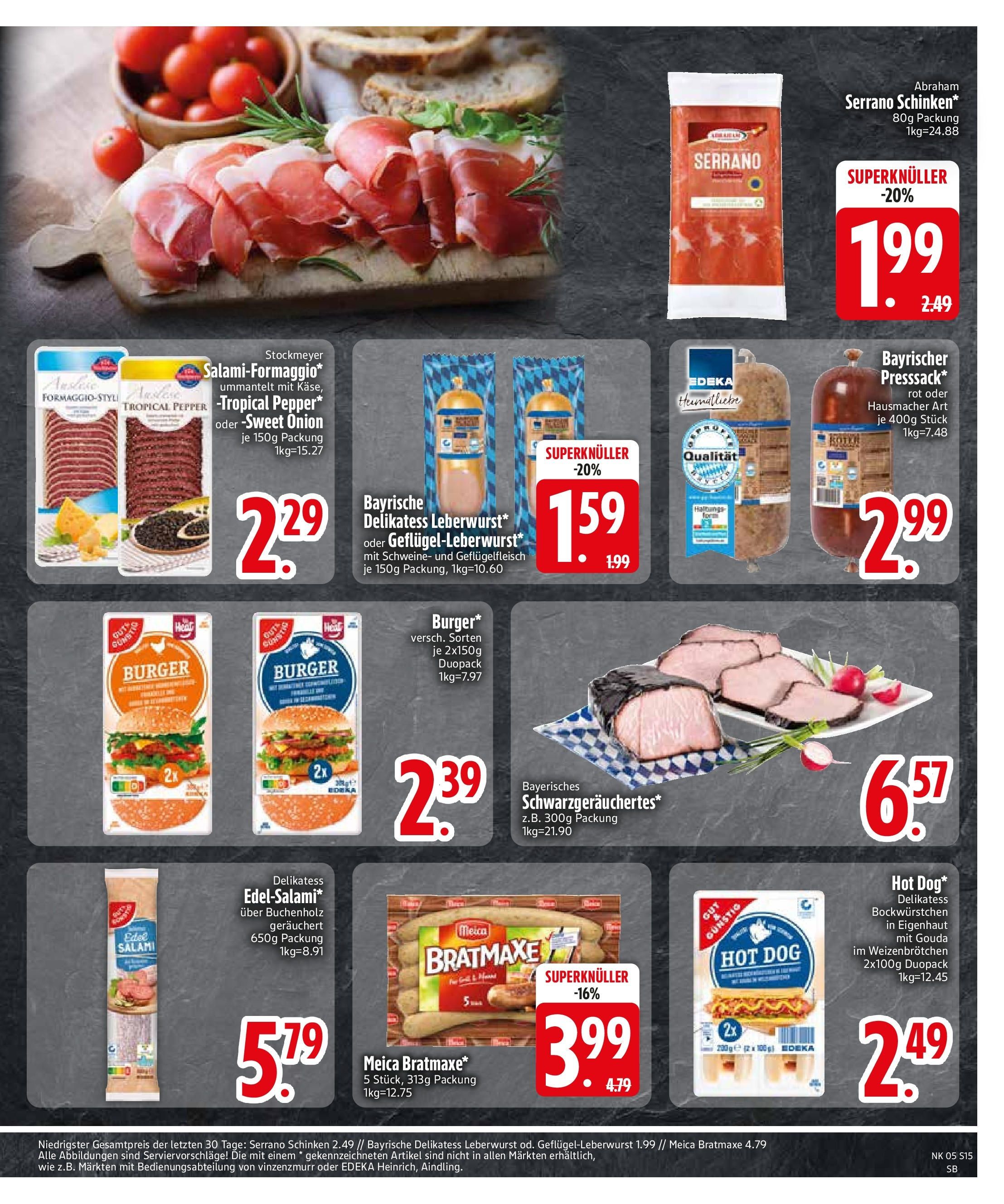 Edeka - Bodenwöhr, Hauptstraße 4 (ab 27.01.2025) » Angebote Online | Seite: 17 | Produkte: Gouda, Burger, Meica, Serrano schinken