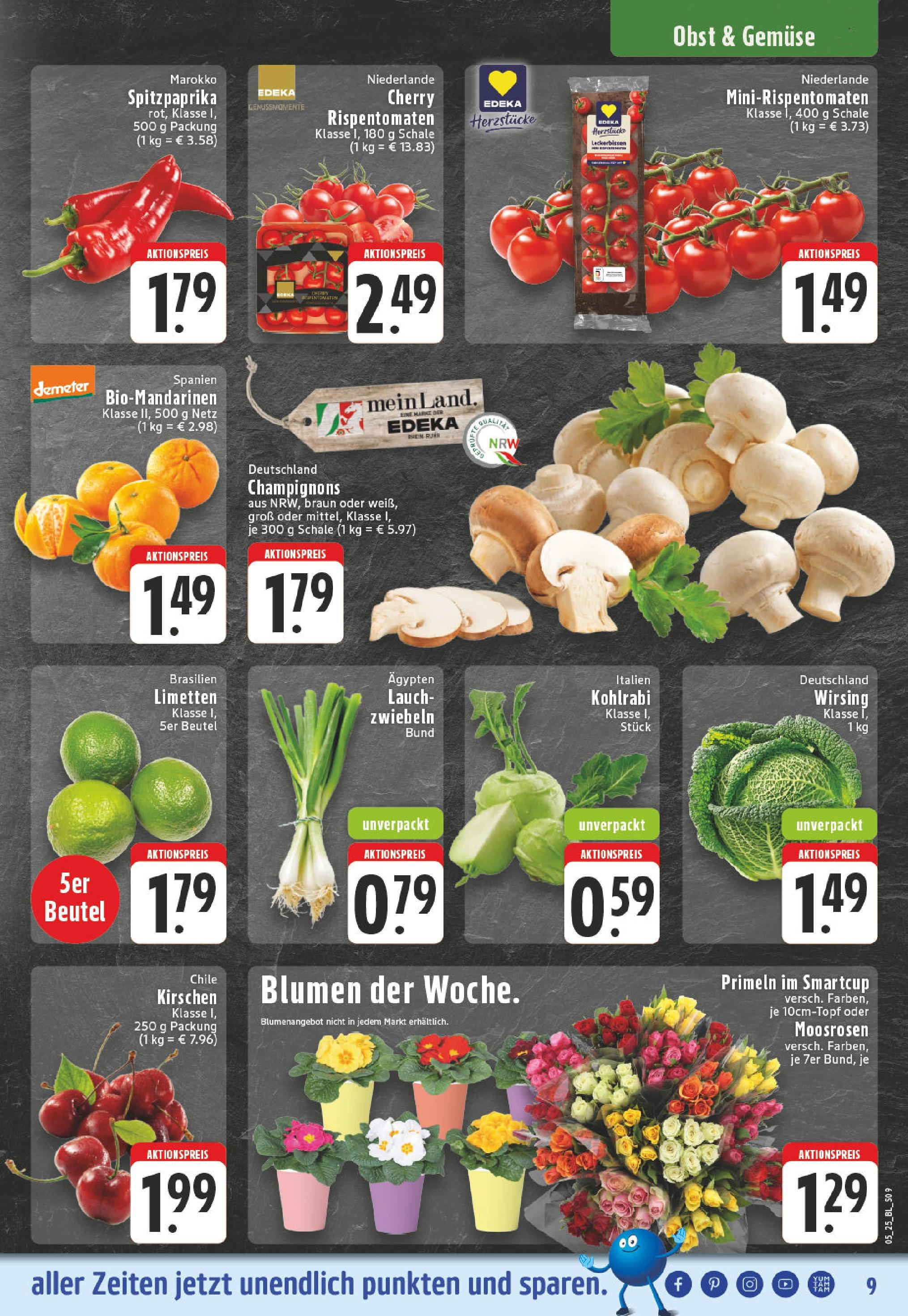 Edeka - Lippstadt, Otto-Hahn-Straße 1 (ab 27.01.2025) » Angebote Online | Seite: 9 | Produkte: Limetten, Blumen, Kohlrabi, Zwiebeln