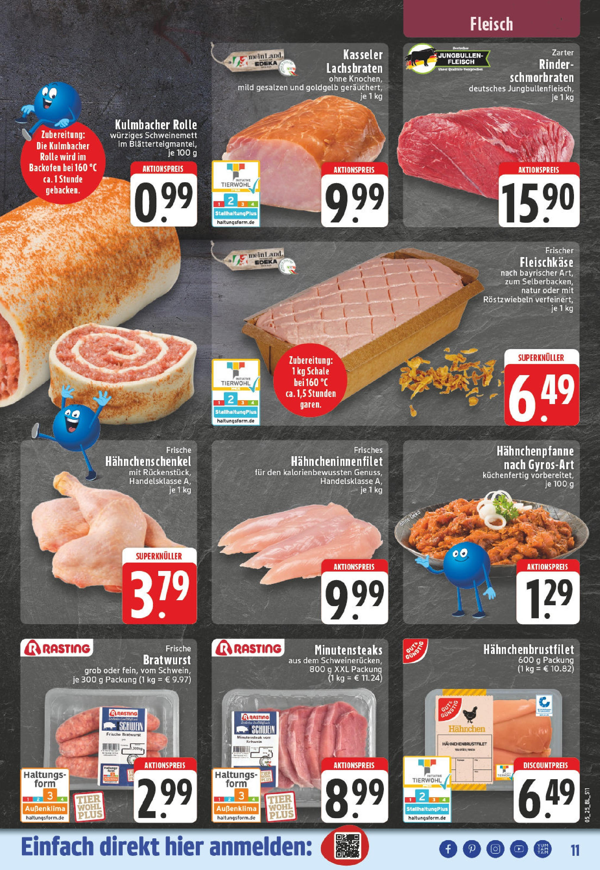 Edeka - Lippstadt, Otto-Hahn-Straße 1 (ab 27.01.2025) » Angebote Online | Seite: 11 | Produkte: Hahnchen, Bratwurst, Schweinerucken, Fleisch