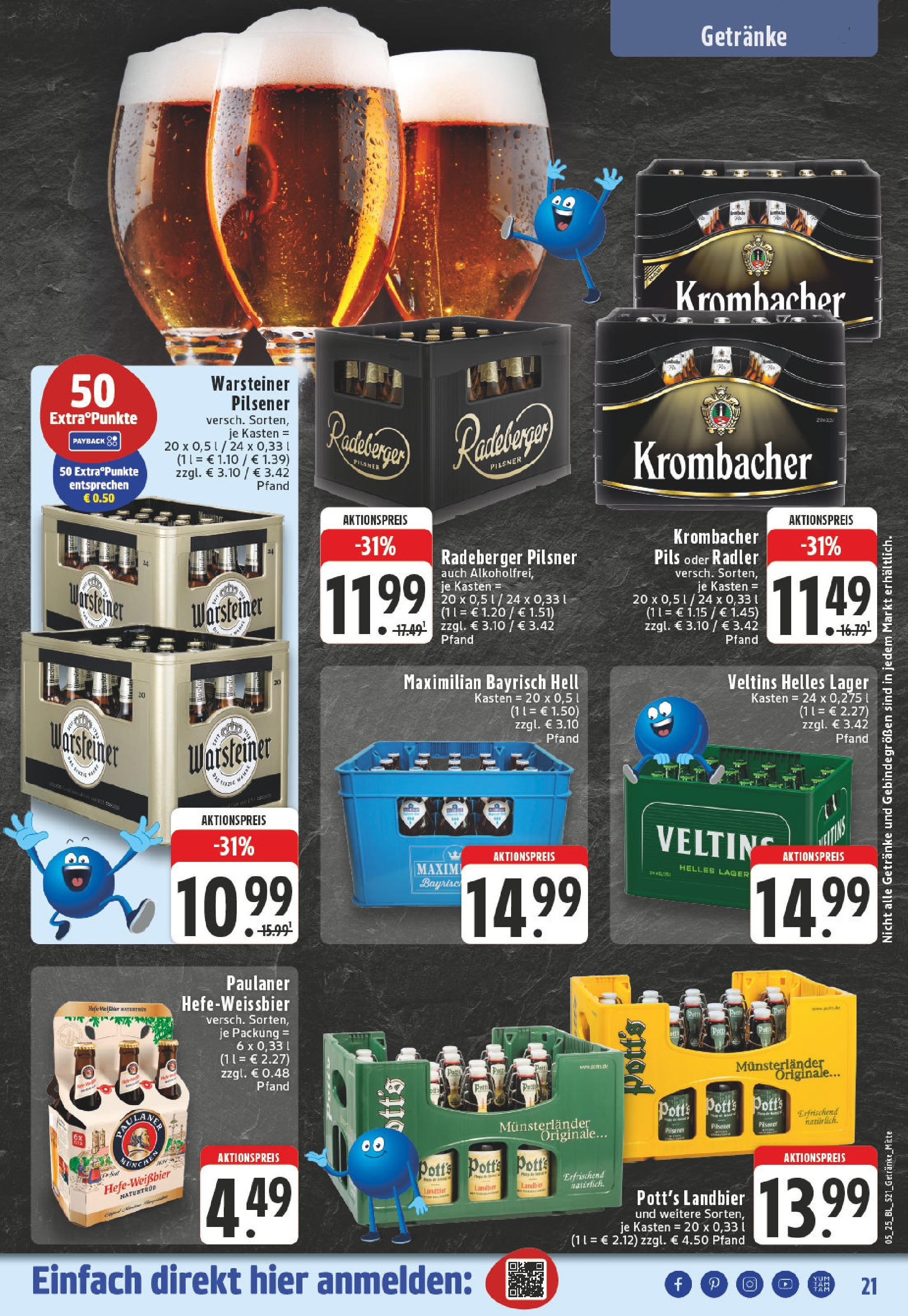 Edeka - Ennepetal, Voerder Straße 2 (ab 27.01.2025) » Angebote Online | Seite: 21 | Produkte: Pils, Radler, Krombacher, Radeberger pilsner