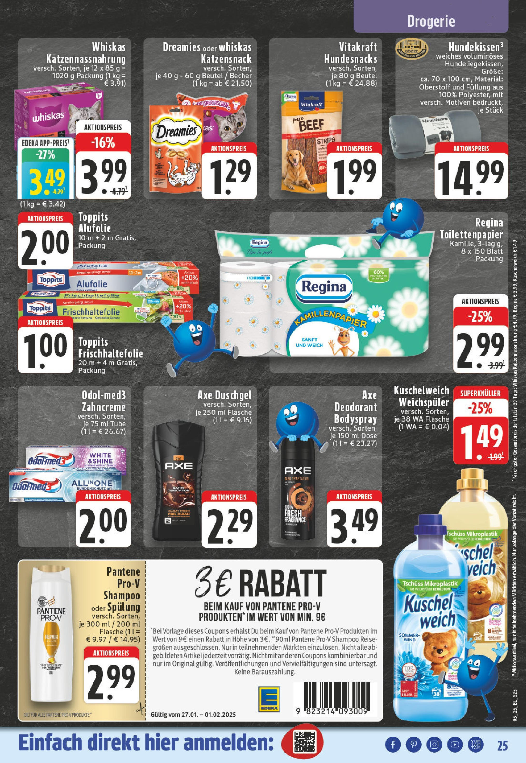 Edeka - Lippstadt, Otto-Hahn-Straße 1 (ab 27.01.2025) » Angebote Online | Seite: 25 | Produkte: Shampoo, Deodorant, Weichspüler, Toilettenpapier