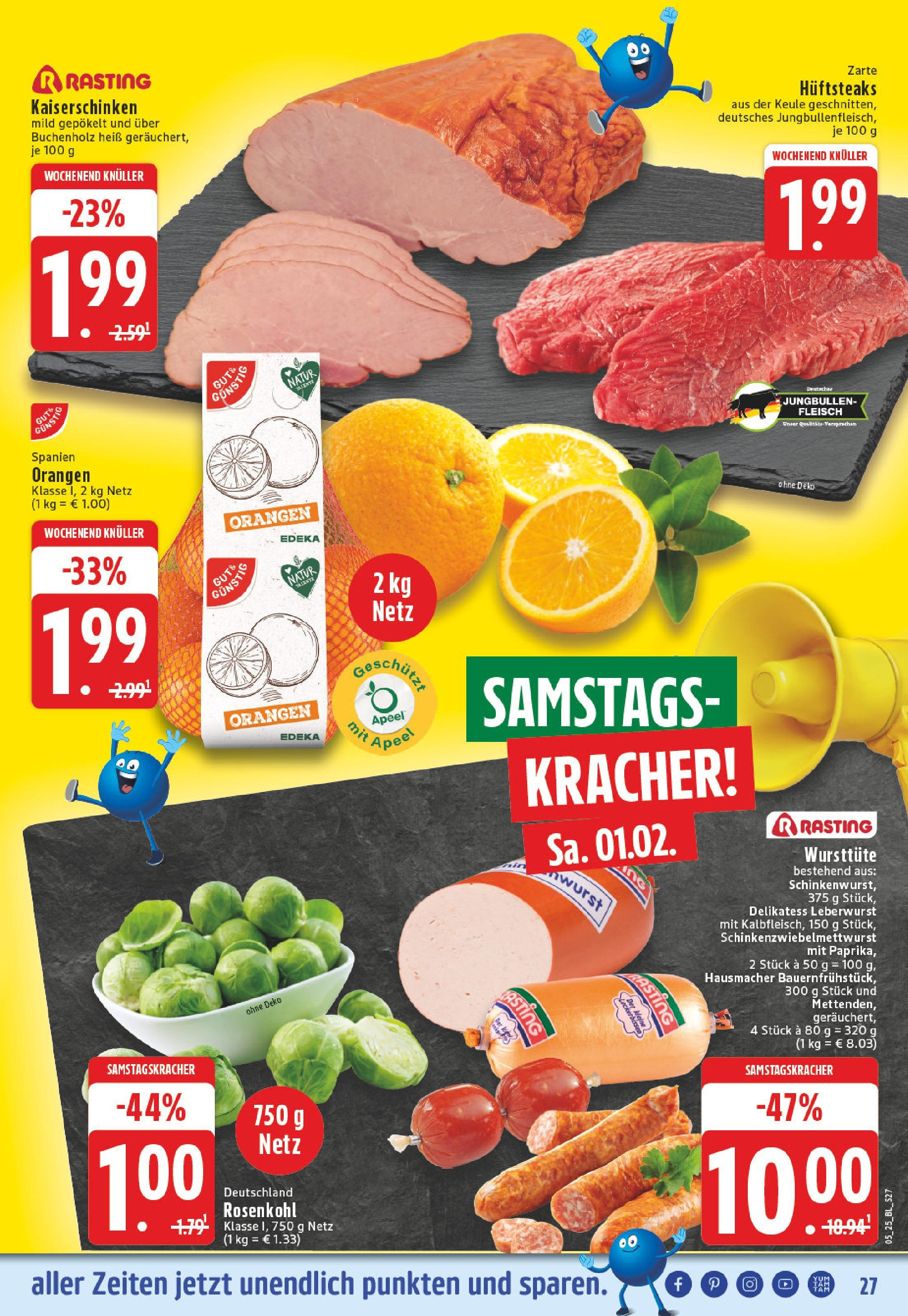 Edeka - Lippstadt, Otto-Hahn-Straße 1 (ab 27.01.2025) » Angebote Online | Seite: 27 | Produkte: Orangen, Fleisch