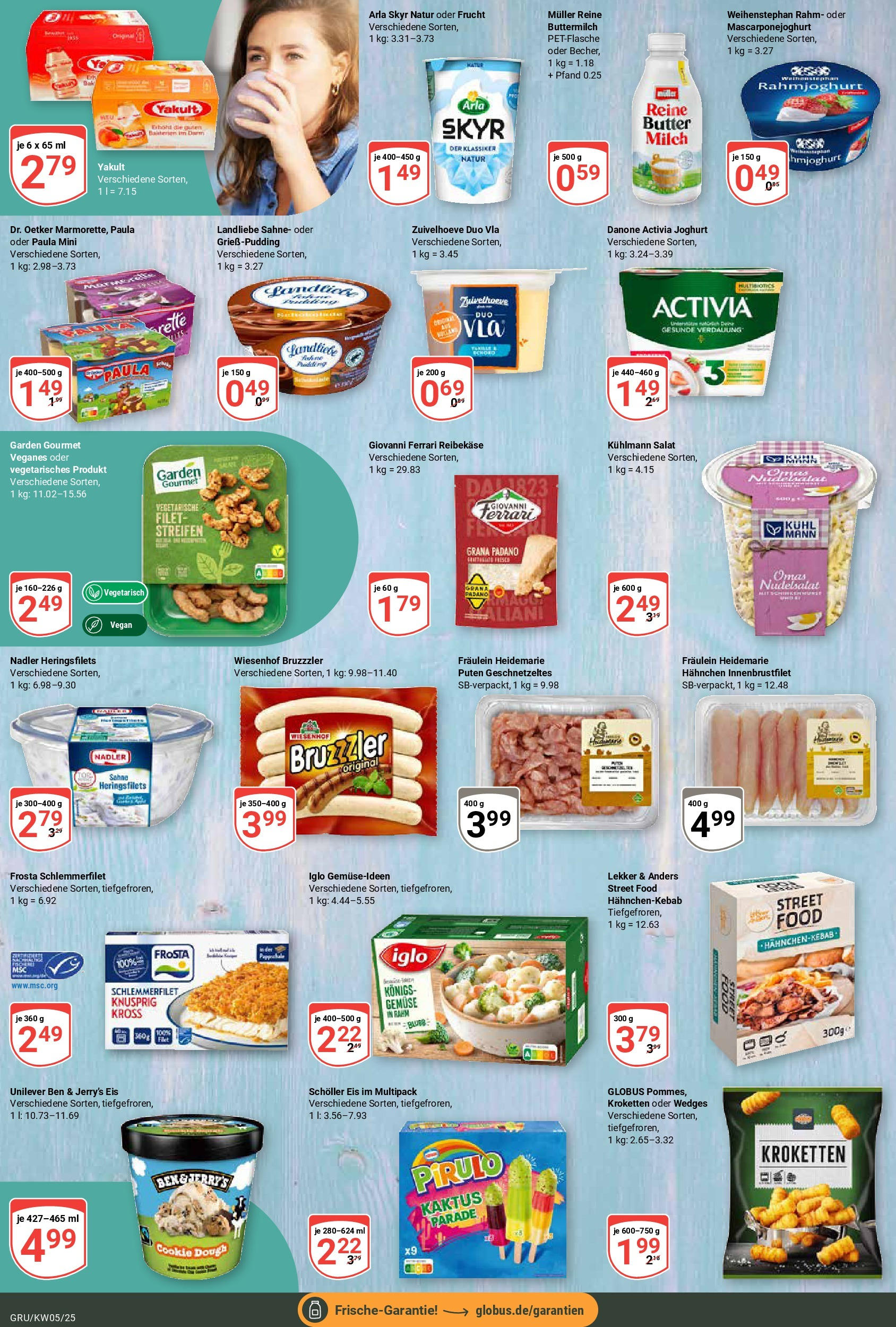 Globus - Grünstadt, Daimler-Str. 23 (ab 27.01.2025) » Angebote online | Seite: 9 | Produkte: Iglo, Arla skyr, Ben & Jerry's, Reibekase