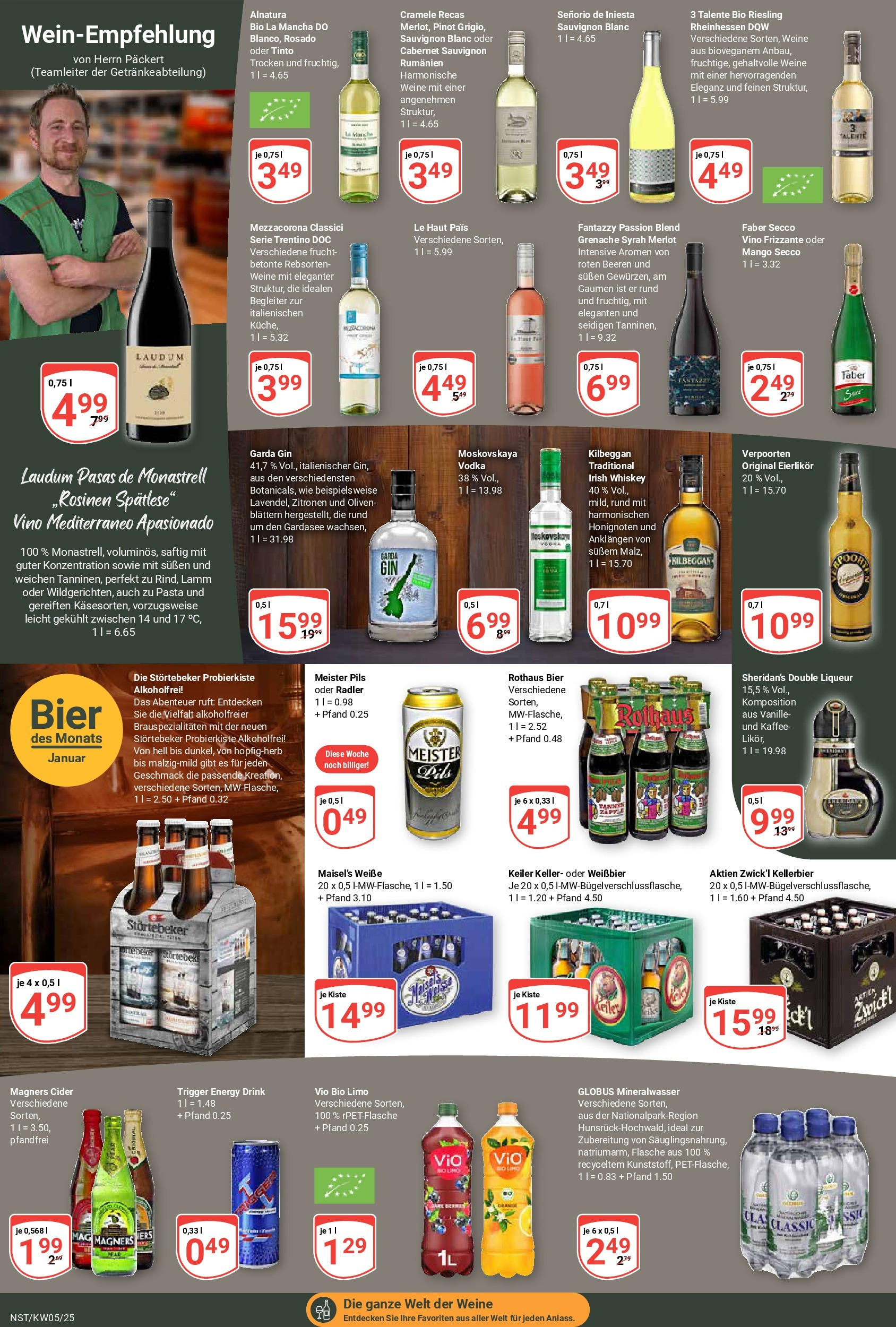 Globus - Neustadt a.d. Weinstraße, Adolf-Kolping-Straße 173 (ab 27.01.2025) » Angebote online | Seite: 17 | Produkte: Bier, Merlot, Mineralwasser, Pasta