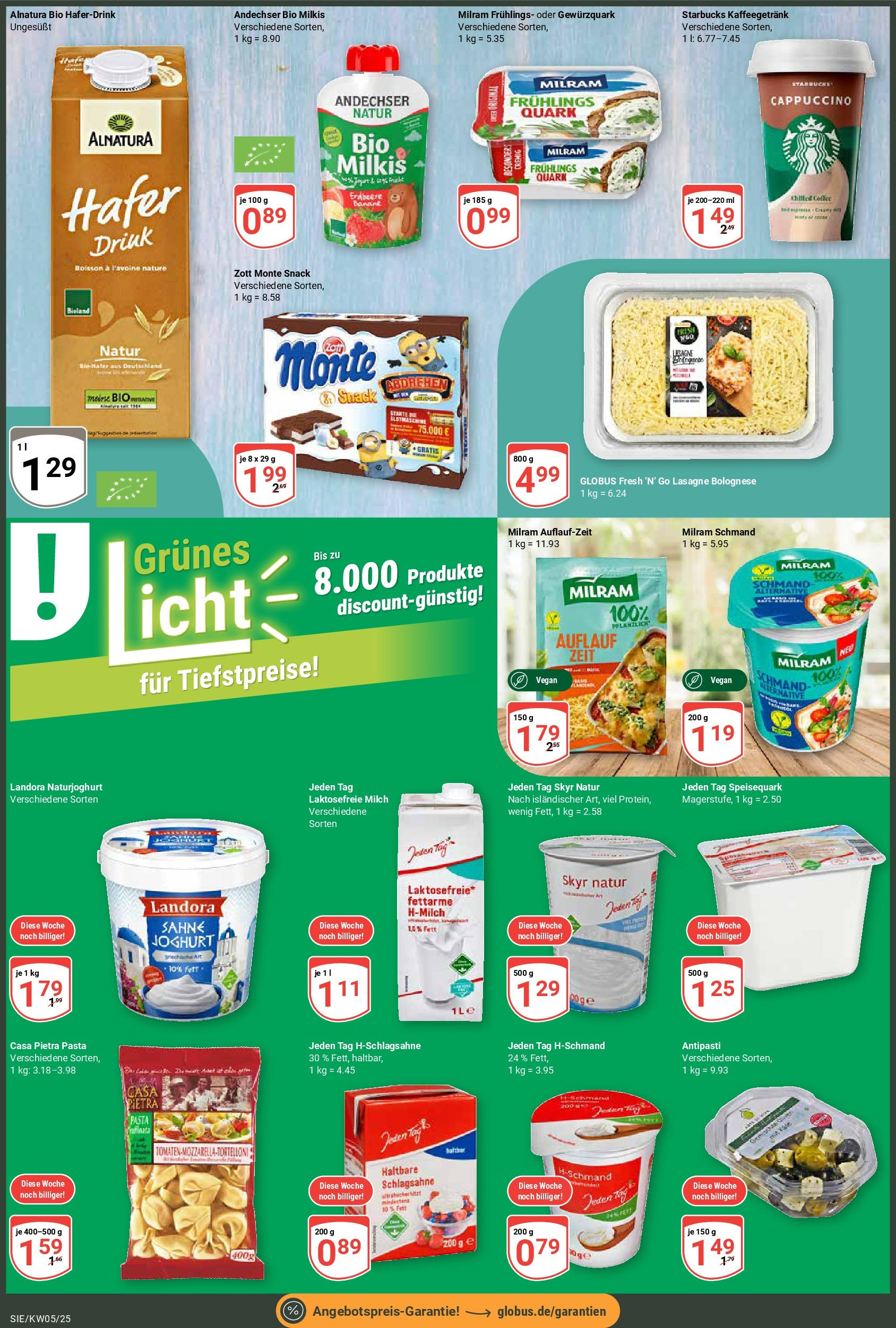 Globus - Siegen, Eiserfelder Str. 170 (ab 27.01.2025) » Angebote online | Seite: 3 | Produkte: Schlagsahne, Starbucks, Milram, Sahne