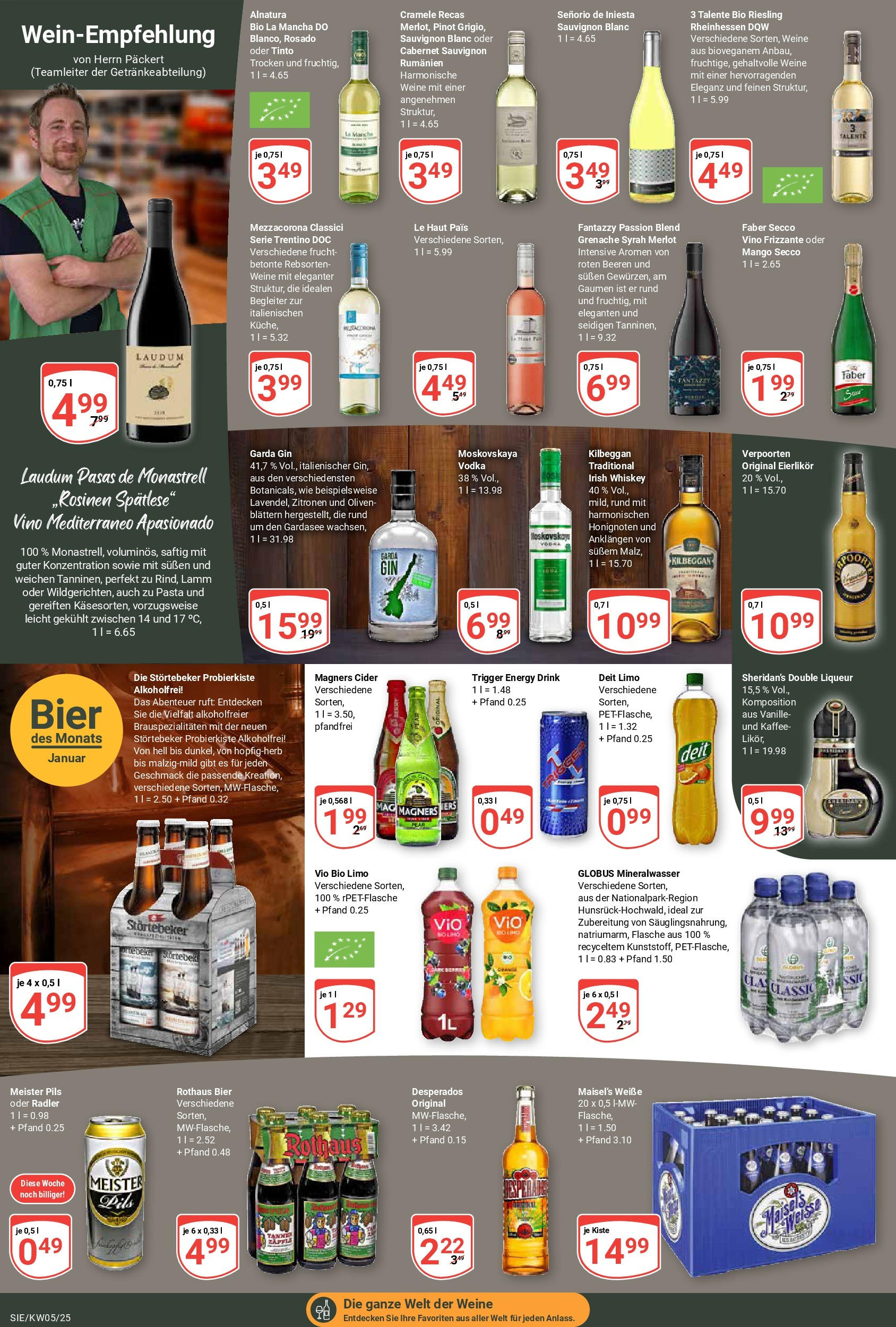 Globus - Siegen, Eiserfelder Str. 170 (ab 27.01.2025) » Angebote online | Seite: 20 | Produkte: Mineralwasser, Desperados, Vodka, Whiskey